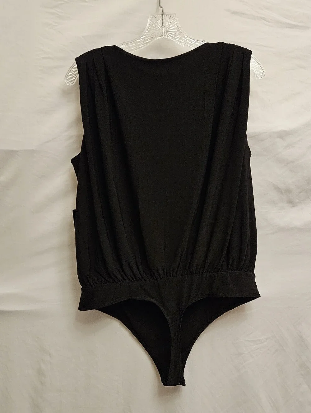 Express Sleeveless Surplice Bodysuit Womens L Black NWT Office Careerwear